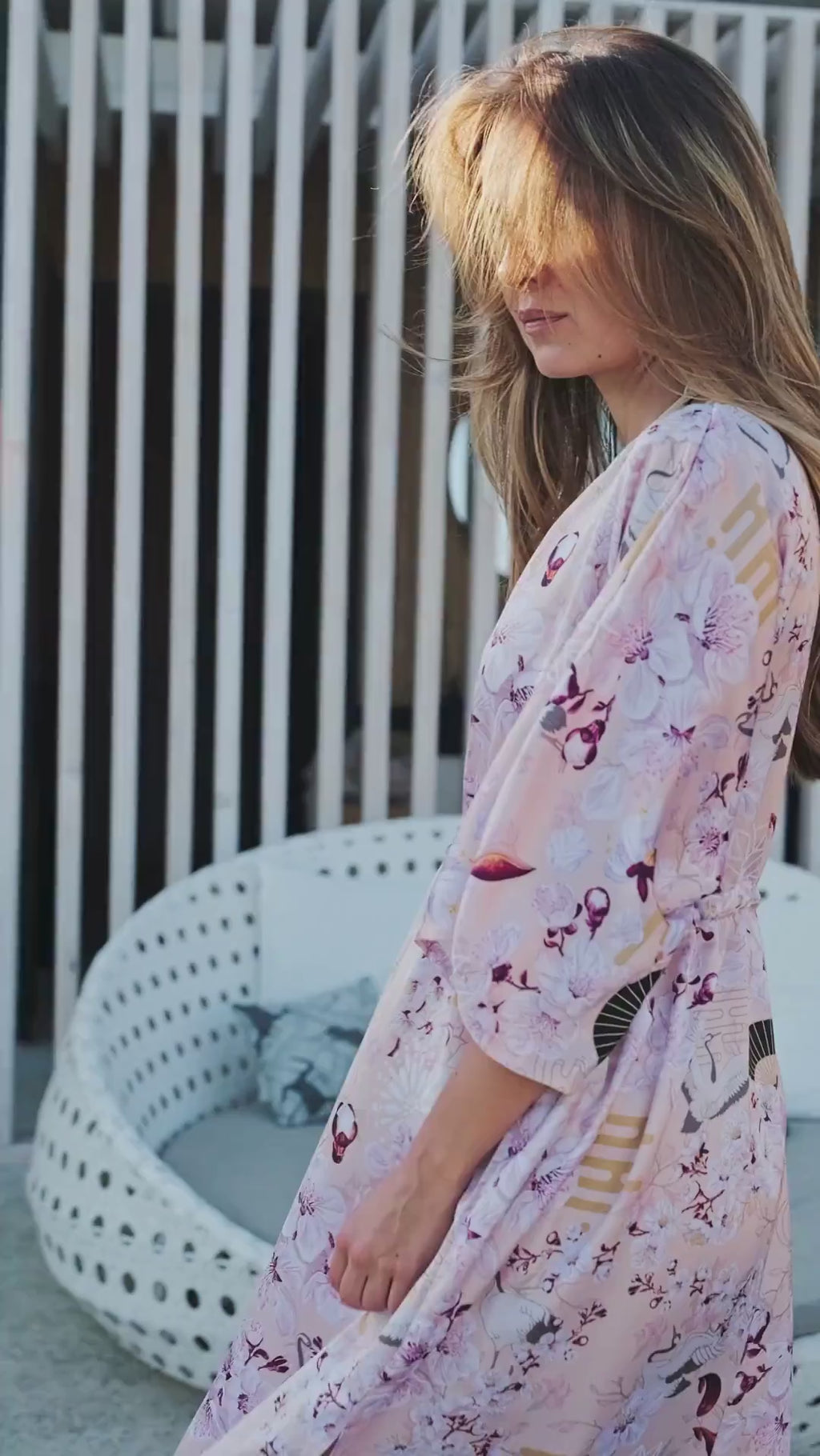 Akari Peach Beach Kimono